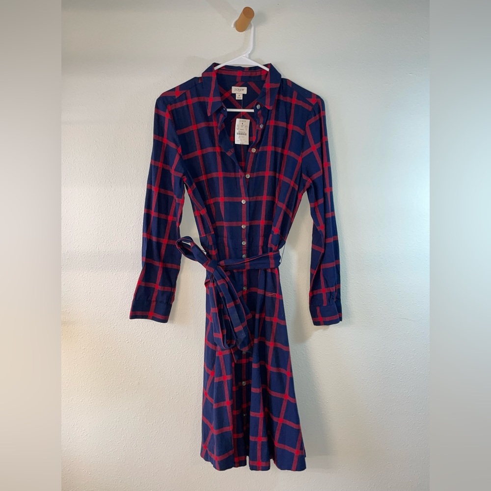 JCrew | Tie Waist Flannel Dress | NWT | Size 8